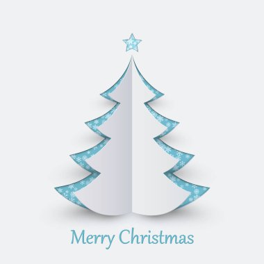 Işıklı arka planda Noel ağacı. Tatil kartları için tasarım elemanları. Vektör illüstrasyonu.