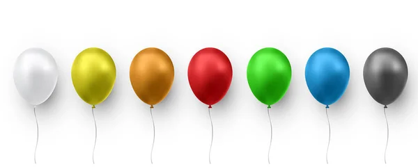 Ballon Réaliste Couleur Brillante Ballons Pour Anniversaire Événements Vacances Fêtes — Image vectorielle