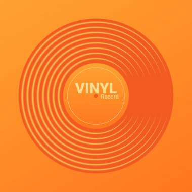 Vinil müzik plağı. Retro ses diskinin tasarımı. Örtülü gramofon diski. Vektör illüstrasyonu.