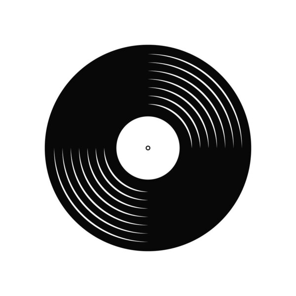 Vinyl music record. Design of retro audio disk. Vintage gramophone disc with cover mockup. Vector illustration.