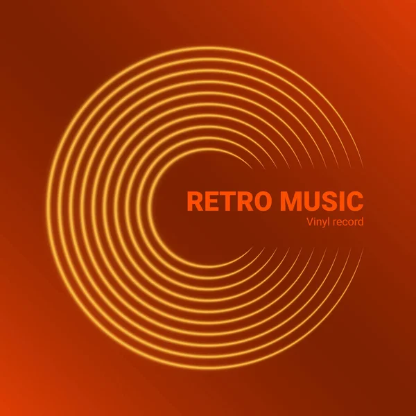Grabación Música Vinilo Diseño Disco Audio Retro Disco Gramófono Vintage — Vector de stock