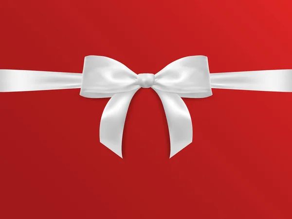 Arc Vectoriel Réaliste Isolé Sur Fond Rouge Arcs Cadeaux Blancs — Image vectorielle