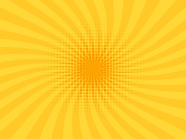 Retro çizgi roman sarı arka plan. Klasik pop sanat tarzı. Vektör illüstrasyonu.