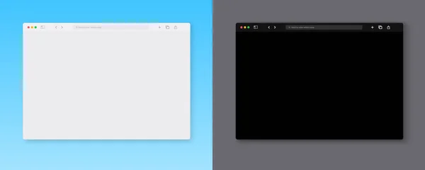 Web tarayıcı pencere şablonu. Düz dizaynlı boş ekran web tarayıcısı. Vektör illüstrasyonu.