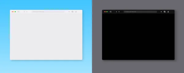 Web浏览器窗口模板 平面设计的空白屏幕浏览器 矢量说明 — 图库矢量图片