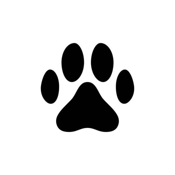 Black Animal Paw Print Isolated White Background Vector Illustration — Stock Vector