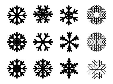 Düz dizayn vektörü Noel 'i ve yeni yıl dekorasyon unsurunu belirledi. Vektör illüstrasyonu.