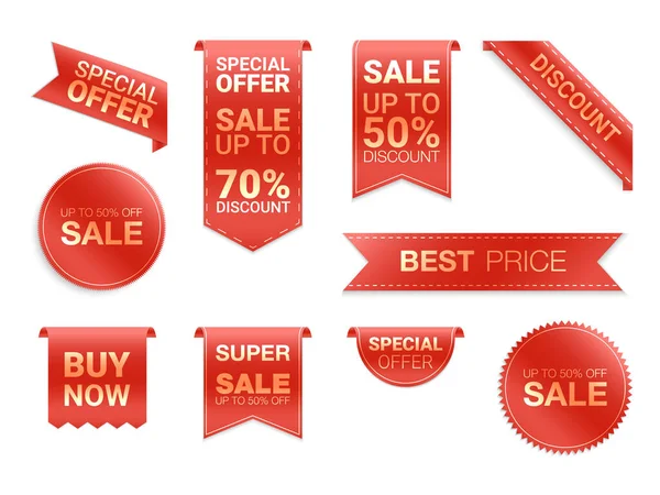 Vector Labels Isolated White Background Sale Promotion Website Stickers New — Stock Vector