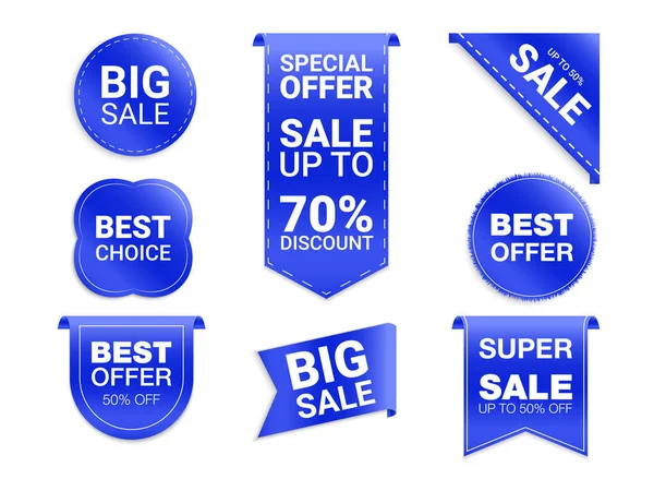 Vector Labels Isolated White Background Sale Promotion Website Stickers New — Stock Vector
