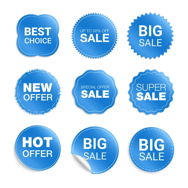 Vector Labels Isolated White Background Sale Promotion Website Stickers New — Stock Vector