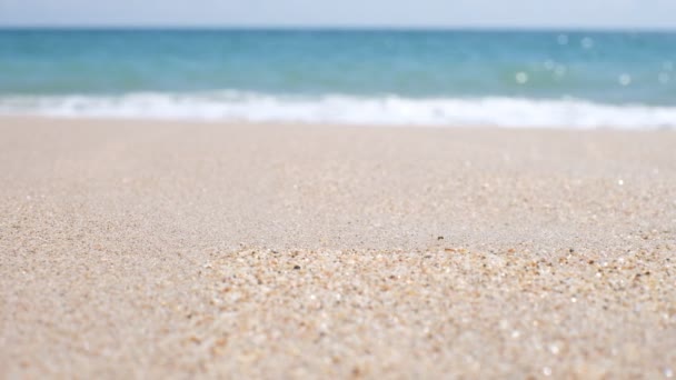 Meer Strand Sand Himmel Wellenrauschen Strand Der Strand Mit Dem — Stockvideo