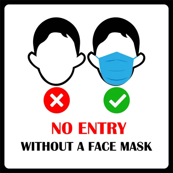 No entry without a face mask sign and symbol. Wear mask symbol. The mandatory sign to prevent the spread of COVID-19. Art & Illustration