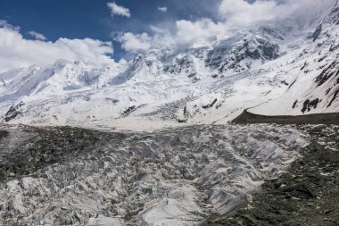 Karakorum mountains: Rakaposhi mountain top and glacier