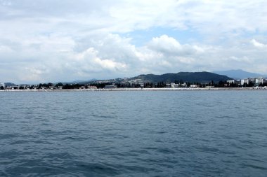 deniz ve eğlence, sahil, yaz taze hava botu, sürat teknesi, scooter yatı, muzlar, katamaranlar paraşüt