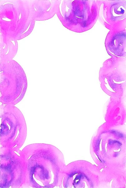 Розово Фиолетовый Абстрактный Фон Круга Акварель Ручной Работы Белом Фоне — стоковое фото