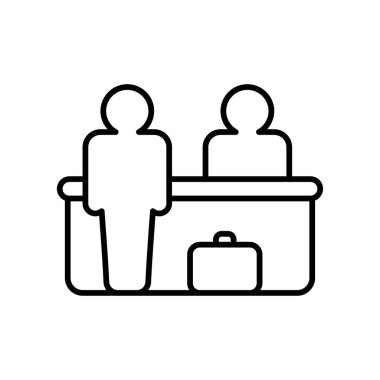 Otel resepsiyonunun vektör illüstrasyon simgesi