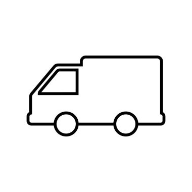 Dağıtım aracının vektör illüstrasyon simgesi