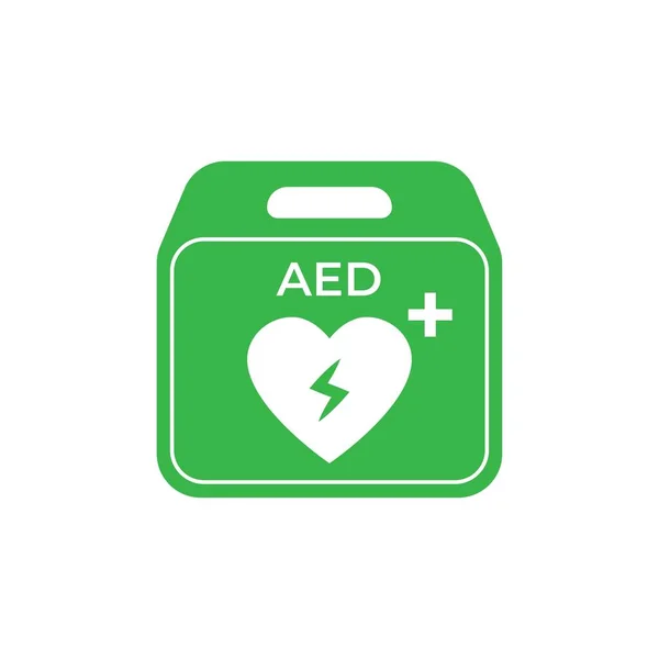 Icona Illustrazione Vettoriale Del Defibrillatore Pronto Soccorso Emergenza — Vettoriale Stock