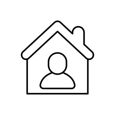 Evde kalmanın vektör illüstrasyon simgesi