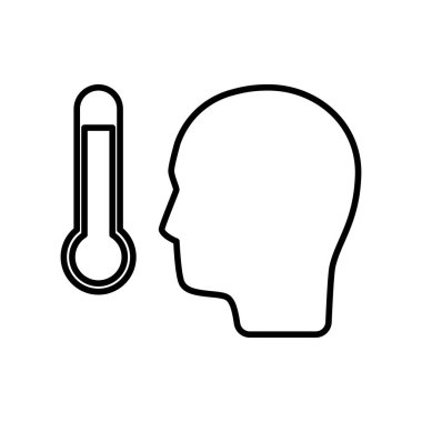 Yüksek sıcaklıklı bir adamın vektör illüstrasyon simgesi