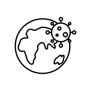 Yeryüzü ile koronanın vektör illüstrasyon simgesi