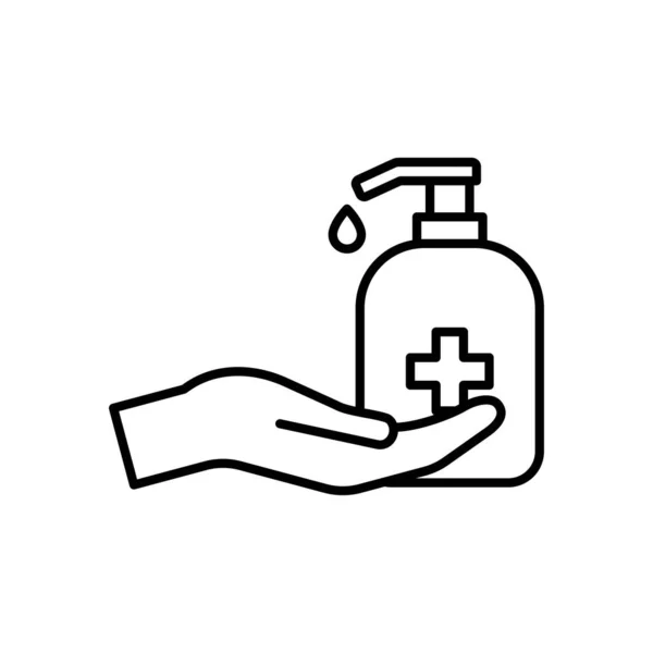 Icono Ilustración Vectorial Mano Desinfectar — Vector de stock