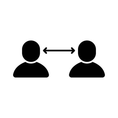 Sosyal uzaklığın vektör illüstrasyon simgesi