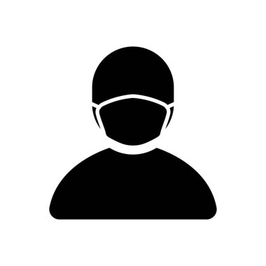 Maskeli adamın vektör illüstrasyon simgesi 