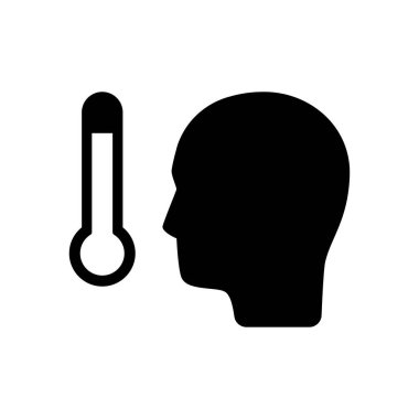 Yüksek sıcaklıklı bir adamın vektör illüstrasyon simgesi