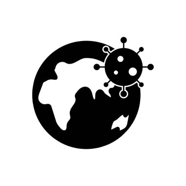 Yeryüzü ile koronanın vektör illüstrasyon simgesi 