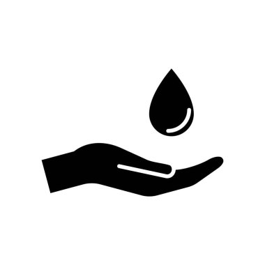 Eldeki kan damlasının vektör illüstrasyon simgesi