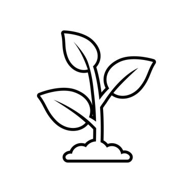Toprakla filizlenen bitki simgesinin vektör çizimi