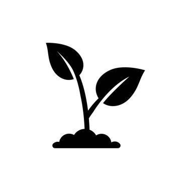 Toprakla filizlenen bitki simgesinin vektör çizimi