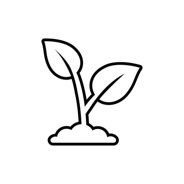 Vektor Illustration Växtrikonen Groddar Med Jord — Stock vektor