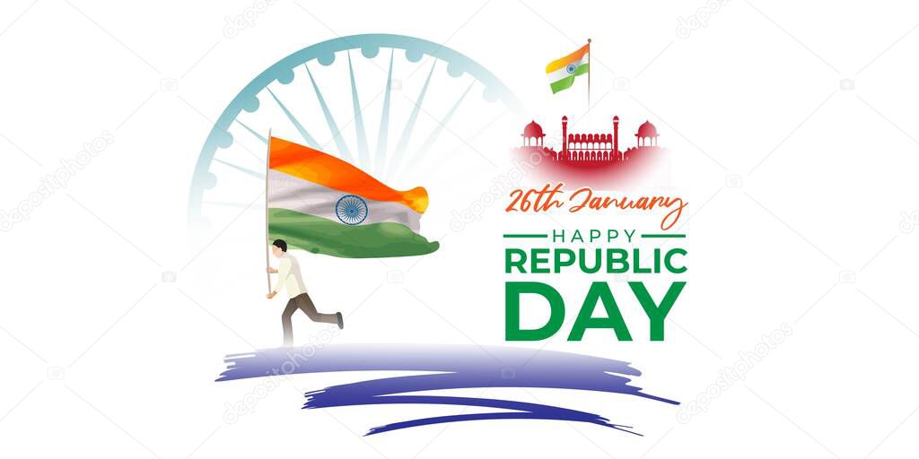 vector illustration of greeting banner for the Indian Republic Day 26 January