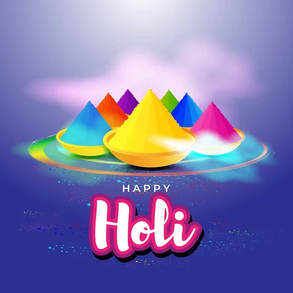 Vector Illustratie Van Ontwerp Kaart Gelukkige Dag Holi Indian Festival — Stockvector