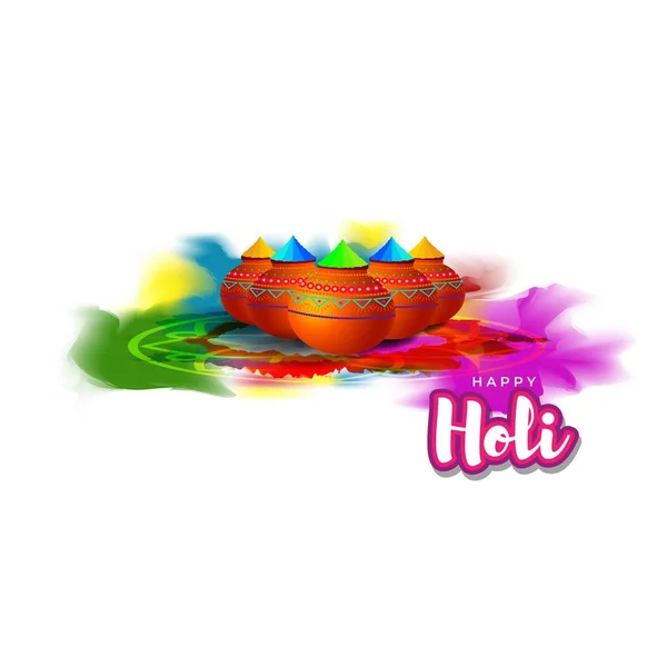 Vector Illustratie Van Ontwerp Kaart Gelukkige Dag Holi Indian Festival — Stockvector