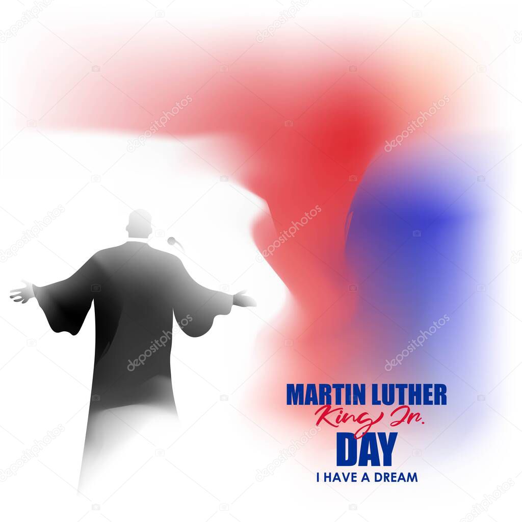 vector illustration of design banner of Martin Luther King, Jr.  An American Christian minister and activist who became the most visible spokesperson and leader in the civil rights movement 