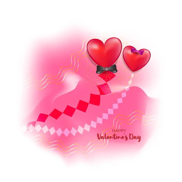 Glücklicher Valentinstag Vektor Illustration Romantisches Liebeskonzept — Stockvektor