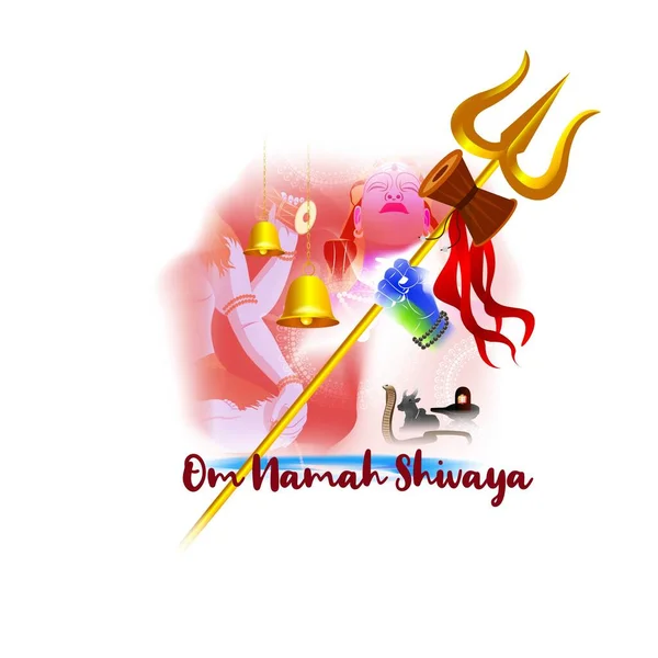 Vektor Illustration Der Farbdesign Karte Glücklich Maha Shivaratri Hindufest Ehren — Stockvektor