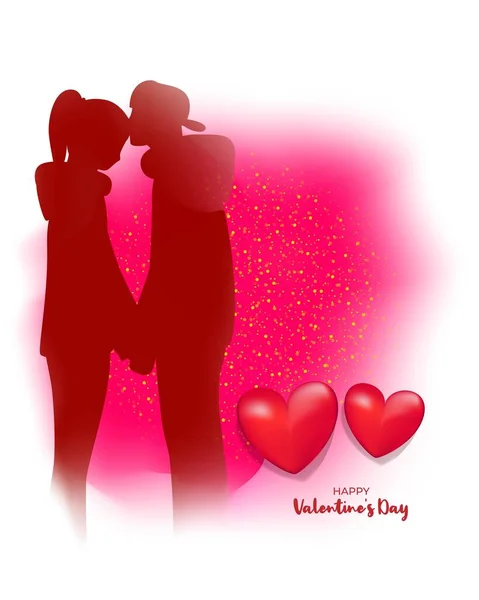 Szczęśliwy Walentynki Wektor Ilustracja Romantyczna Koncepcja Miłości — Wektor stockowy