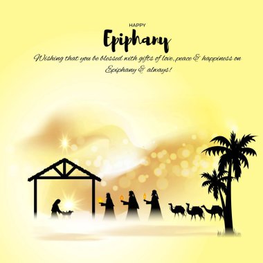 Deve ve kuşlarla bayram mübarek kartının vektör çizimi