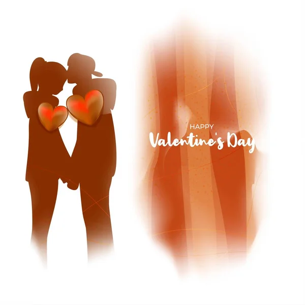 Feliz Dia Dos Namorados Ilustração Vetorial Conceito Amor Romântico — Vetor de Stock