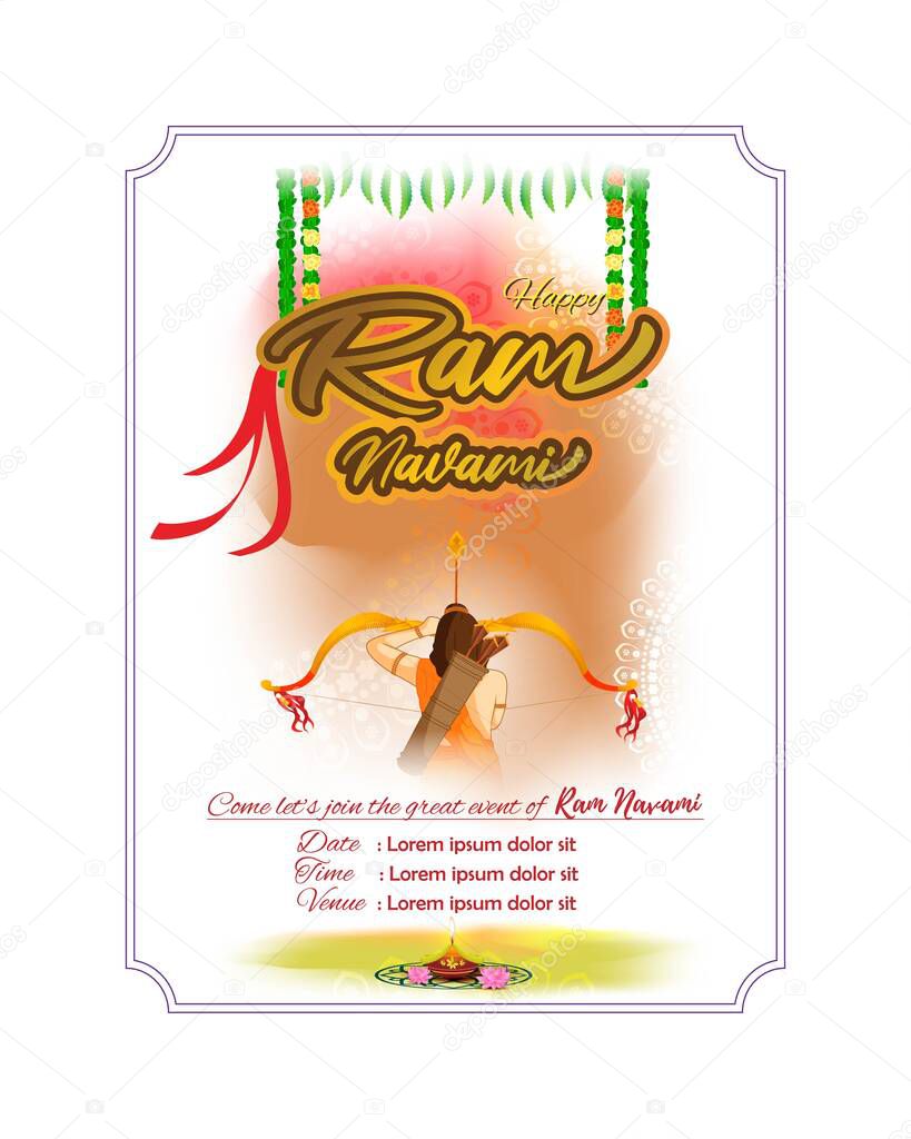 Ramnavami religious day celebration, vector illustration 