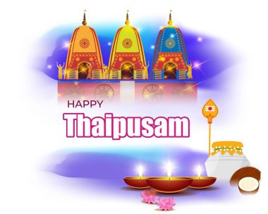 Mutlu thaipusam bayram günü konsept vektör çizimi 