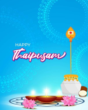 happy thaipusam festive day concept vector illustration  clipart