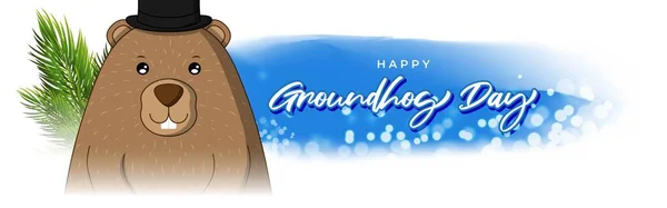 Joyeux Jour Marmotte Concept Jour Fête — Image vectorielle