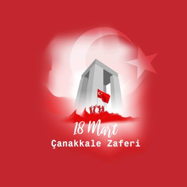 18 Mart anakkale zaferi için vektör illüstrasyonu, 18 Mart Çanakkale zaferi, Türkiye ulusal günü anlamına geliyor.