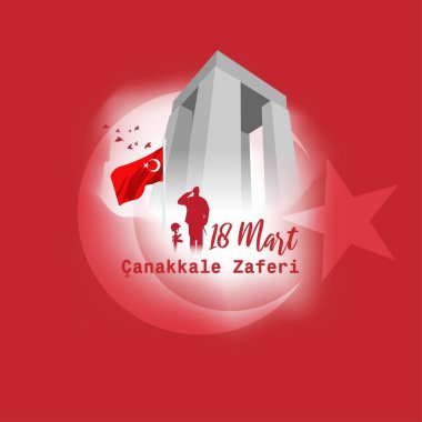 18 Mart anakkale zaferi için vektör illüstrasyonu, 18 Mart Çanakkale zaferi, Türkiye ulusal günü anlamına geliyor.