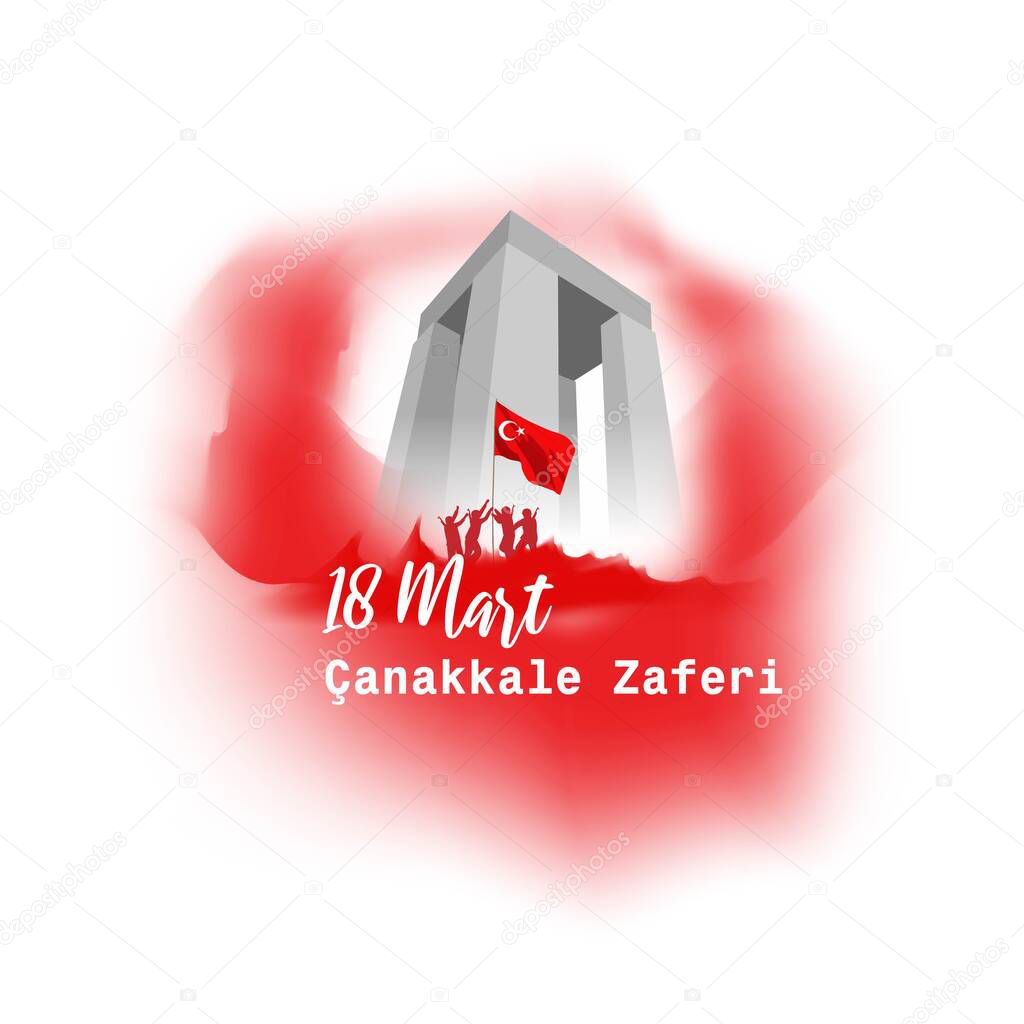 vector illustration for 18 mart anakkale zaferi means March 18 Canakkale victory, Turkish national day.